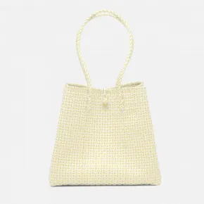 Izmir Soft Yellow/White Shopper Bag Recycled Plastic