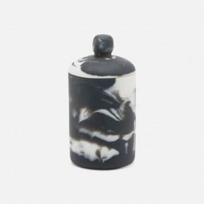 Southold Black Canister Small Swirled Resin
