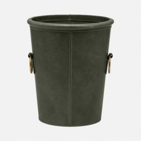 Ogden Forest Wastebasket Small Round Full-Grain Leather