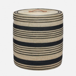 Olinda Black/Natural Oversize Hamper Round Seagrass