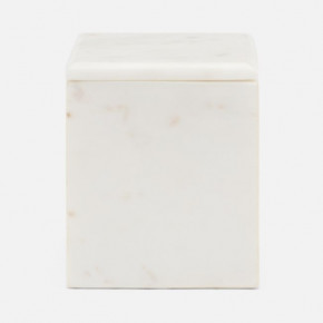 Kavala White Bath Canister Large 4"L x 4"W x 5"H Marble