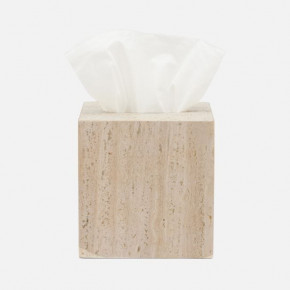 Bowen Natural Tissue Box Square Straight Travertine With Resin