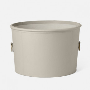 Ogden Light Gray Basket Round Large Full-Grain Leather