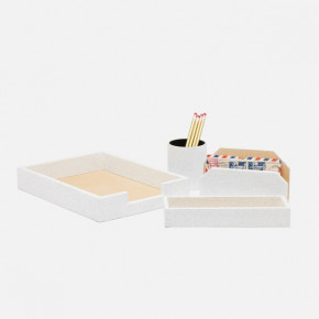 Rosewell Shiny White Letter Tray Set: Letter Tray Envelope Holder Pencil Tray And Pencil Holder