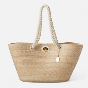 Joliette Natural/White Shopper Bag