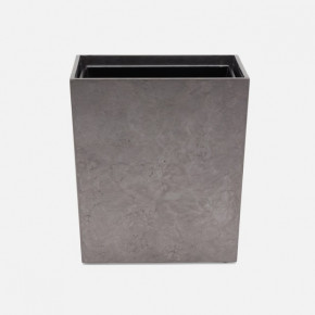 Charlotte Pewter Wastebasket Rectangular Tapered Burl Resin