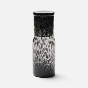 Faro Black Leopard Cylinder Carafe Hand-Blown Glass