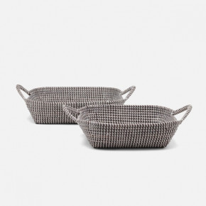 Roslyn Gray/White Storage Baskets Seagrass, Set Of 2