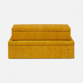Zamora Mustard Boxes Rectangle Silken Abaca, Set Of 2