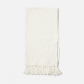 Chania White Guest Towel With Fringe 100% Linen 180 Gsm Pack/3
