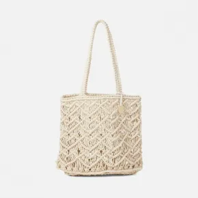 Nadir Natural Macramé Beach Bag Small Cotton