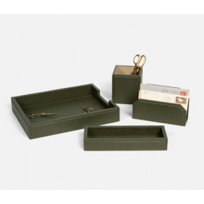 Asby Forest Set: Letter Tray Envelope Holder Pencil Tray And Pencil Holder Full-Grain Leather