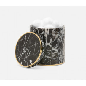 Rhodes Nero Canister Round Marble With Brass