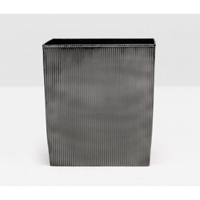 Redon Black Nickel Wastebasket Rectangular Tapered Ribbed Metal