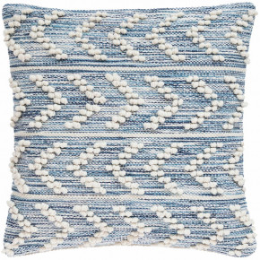 Hobnail Herringbone Blue Indoor/Outdoor Decorative Pillow 22" Square