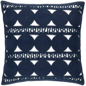 Round Turn Navy Indoor/Outdoor Decorative Pillow 20" Square