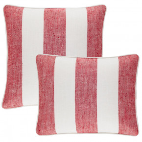 Awning Stripe Red Indoor/Outdoor Decorative Pillow 20" Square