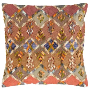 Kenya Embroidered Decorative Pillow 20" Square