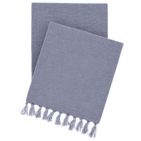 Evelyn Linen Pewter Blue Throw One Size
