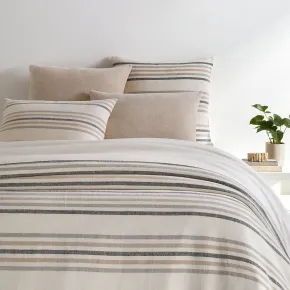 Ellison Stripe Linen Chenille Ivory Bedding