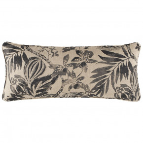 Antigua Linen Black Decorative Pillow 15" Lumbar