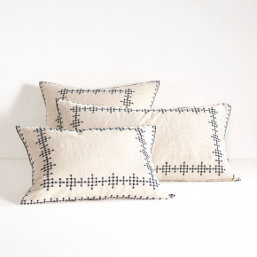 Cross-Stitch Linen Navy Bedding