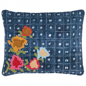 Floral Resist Embroidered Multi Decorative Pillow 16" Lumbar