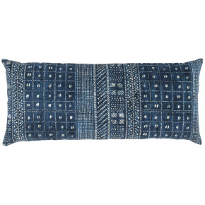 Kodi Batik Indigo Decorative Pillow Lumbar 15" x 35"