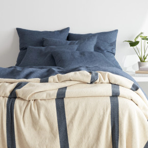 Magnolia Stripe Navy Blanket