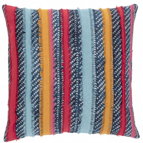 Striped Resist Applique Multi Decorative Pillow 20" Square