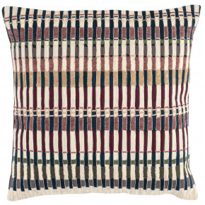 Folk Stripe Embroidered Multi Decorative Pillow 22" Square