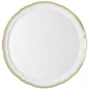 Polka Gold Round Flat Cake Serving Plate Round 12.2 in.