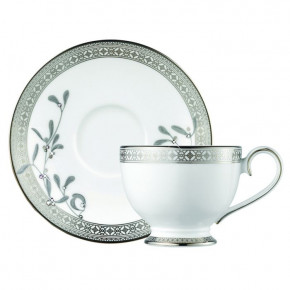 Platinum Leaves Tea Cup & Saucer 6.4 in