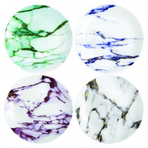 Marble Multi Color Canape Plate, Assorted, Set of 4 (6.5 in)