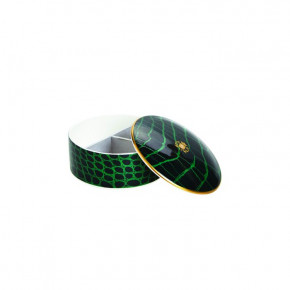 Alligator Emerald Jewelry Box diam 4.5; height 2 in