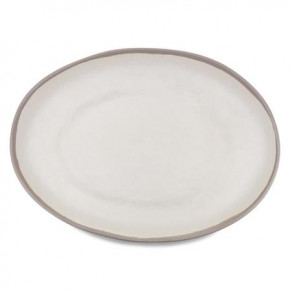 Potter Stone Gray Melamine/Bamboo 18" x 13" Oval Platter