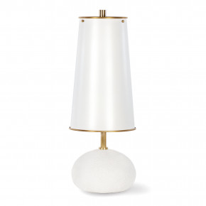 Hattie Concrete Mini Lamp, White and Natural Brass