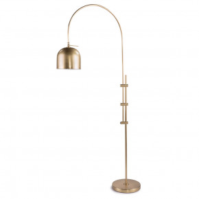 Arc Floor Lamp With Metal Shade, Natural Brass