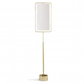 Geo Rectangle Floor Lamp, Natural Brass