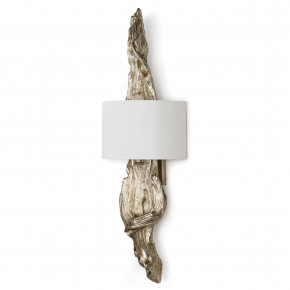 Driftwood Sconce, Ambered Silver Leaf