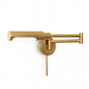 Noble Swing Arm Task Sconce, Natural Brass