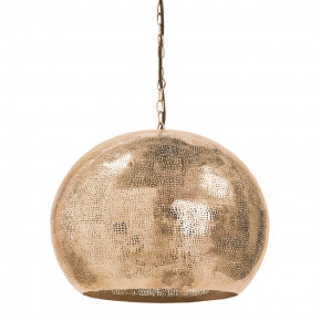 Pierced Metal Sphere Pendant, Natural Brass