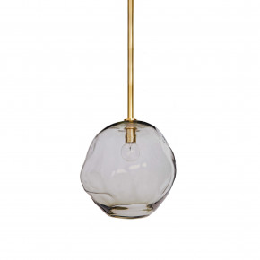 Molten Pendant Large With Smoke Glass, Natural Brass