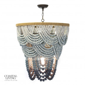 Coastal Living Ombre Wood Bead Chandelier