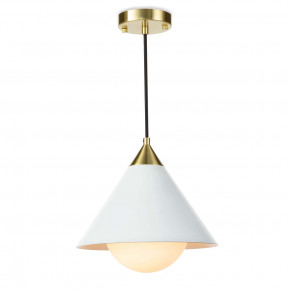 Hilton Pendant, White and Natural Brass