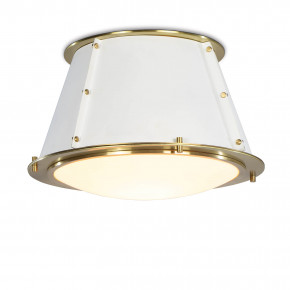 French Maid Flush Mount, White and Natural Brass