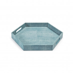 Shagreen Hex Tray, Turquoise