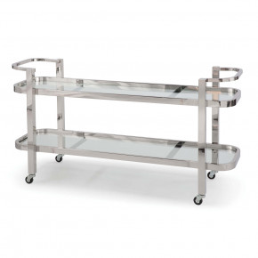 Carter Bar Cart, Polished Stainless Steel