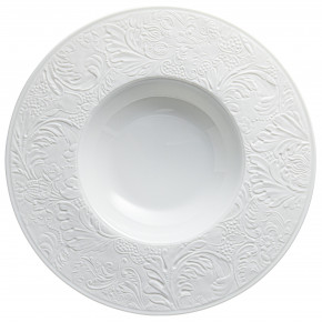 Italian Renaissance White French Rim Soup Plate with engraved rim 10.6 White
