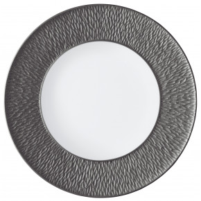 Mineral Irise Dark Grey Flat plate with engraved rim Rd 8.7"